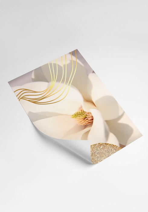 Linee Magnolia Oro Reale Set Di 2 Poster 50x70cm